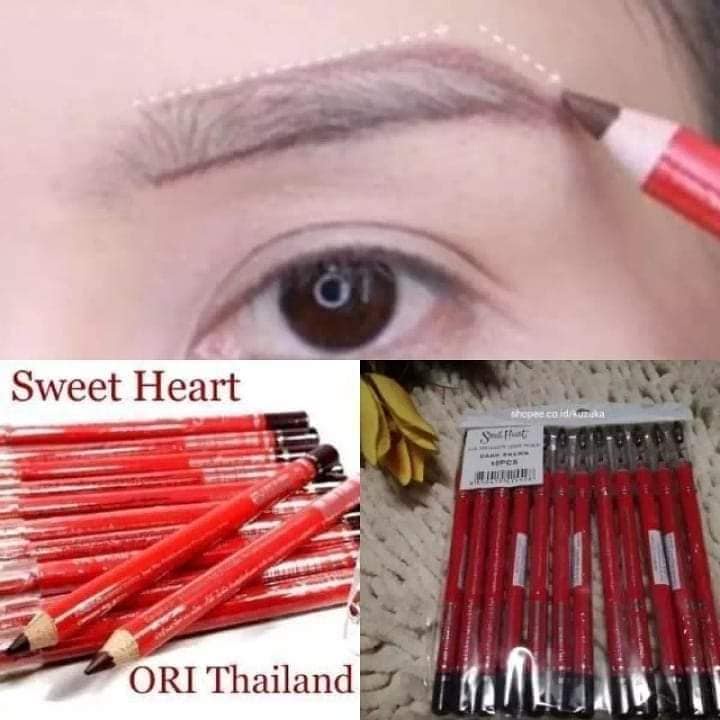 [READY STOCK] Eyebrow Eyeliner Pencil Sweet Heart Free Rautan | Pensil Alis SweetHeart Andalan MUA