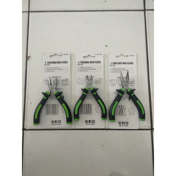 TEKIRO Paket Tang Mini Isi 3 tipe 4,5 Inch JAPAN STANDART