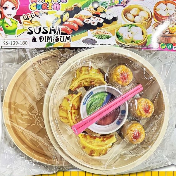 mainan anak masak masakan dimsum sushi