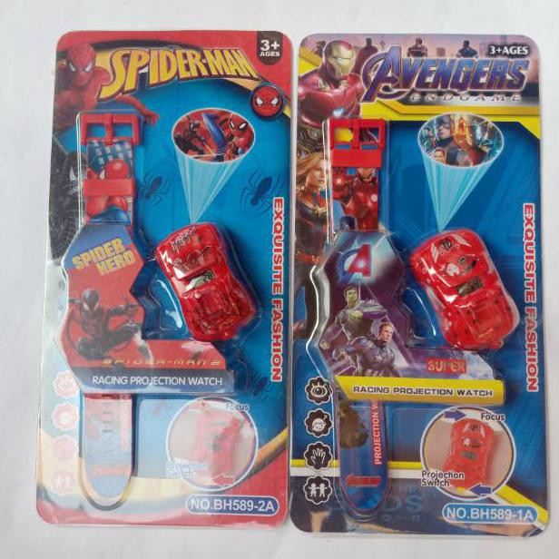 Terbaru Jam tangan anak karakter proyektor mobil kecil.