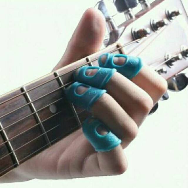 Pelindung jari gitar pick jari gitar finger cover silicon for guitarist 1 set isi 4 penutup jari