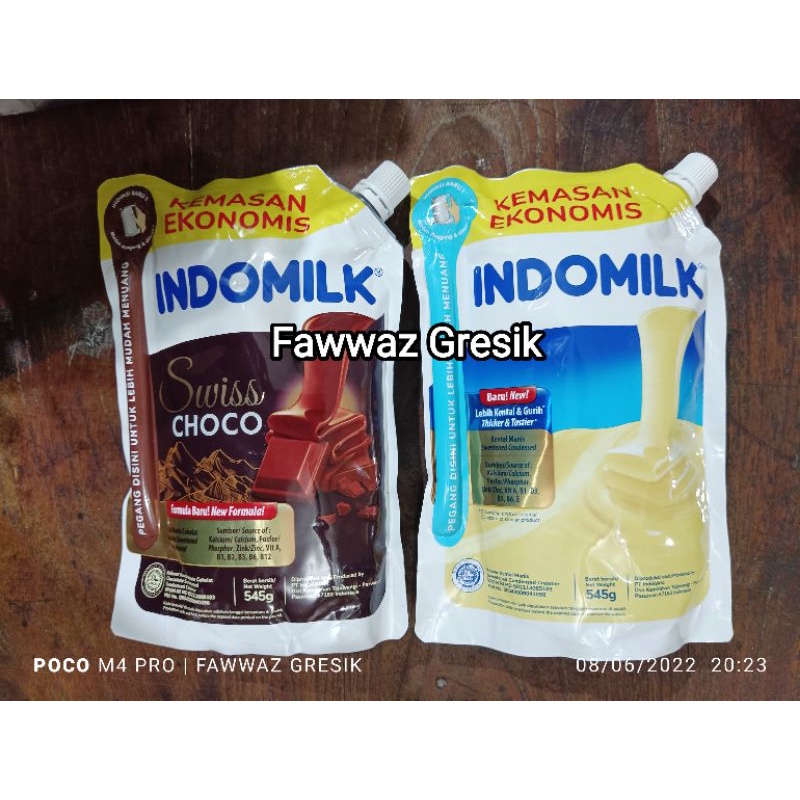 INDOMILK Susu Kental Manis Pouch Putih 545gr / Coklat Swiss Choco 545 gr