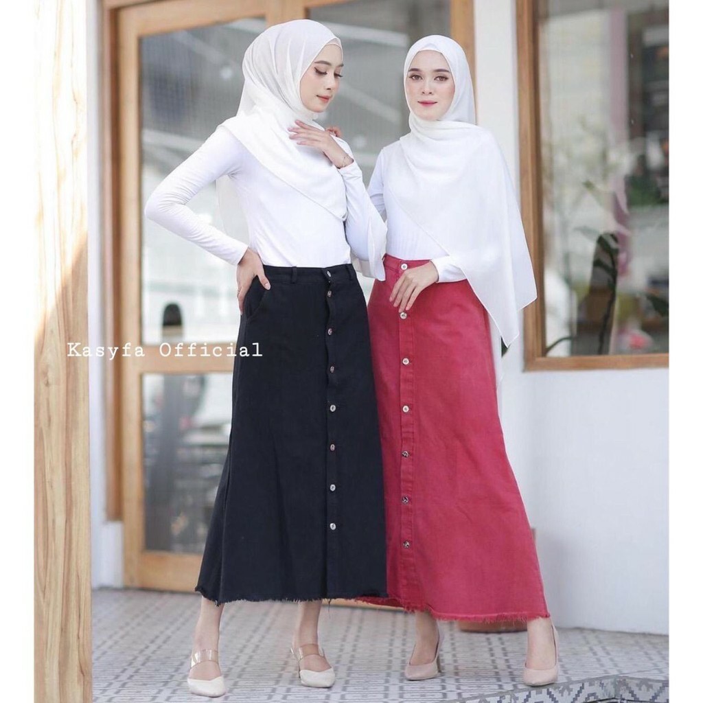 ROK JEANS KANCING RAWIS // XANDRA SKIRT BUTTON