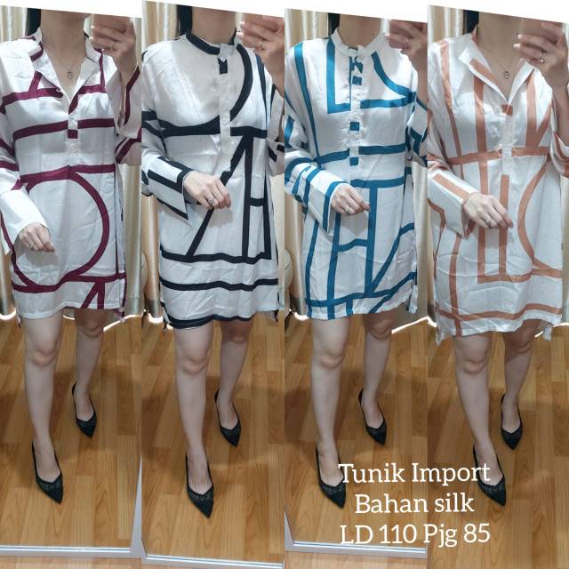 Tunik Zara bahan silk all size