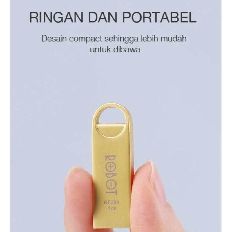Flashdisk 8GB METAL FlashDrive USB Drive Original ROBOT - Garansi Resmi 1 Tahun