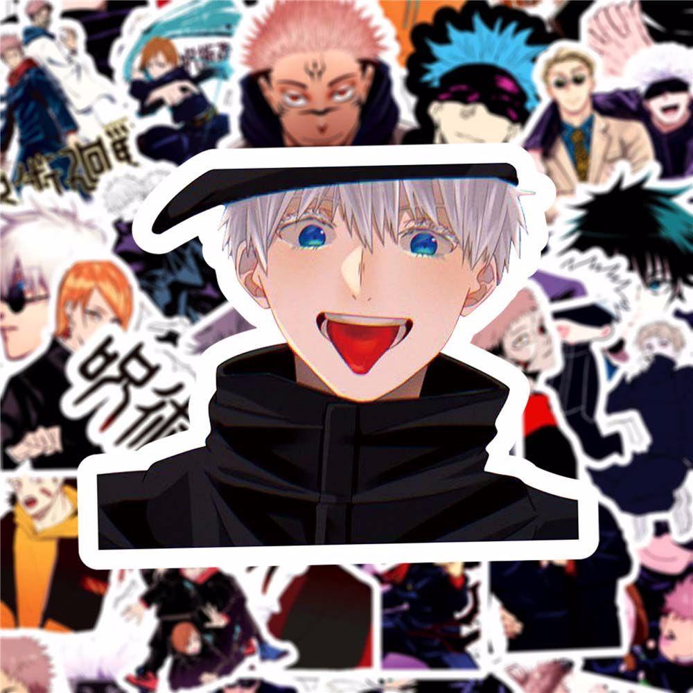 Lanfy Jujutsu Kaisen 50 Pcs Tahan Air Koper Gitar Scrapbooking Fushiguro Megumi Yuji Itadori Graffiti Stiker Alat Tulis Stiker Penggemar Koleksi Hadiah Anime Stiker