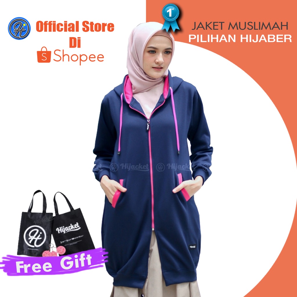 (BEST SELLER) Jaket Sweater Wanita Muslimah Hijab - Hijacket Basic Hijaber Original Panjang Hijaket