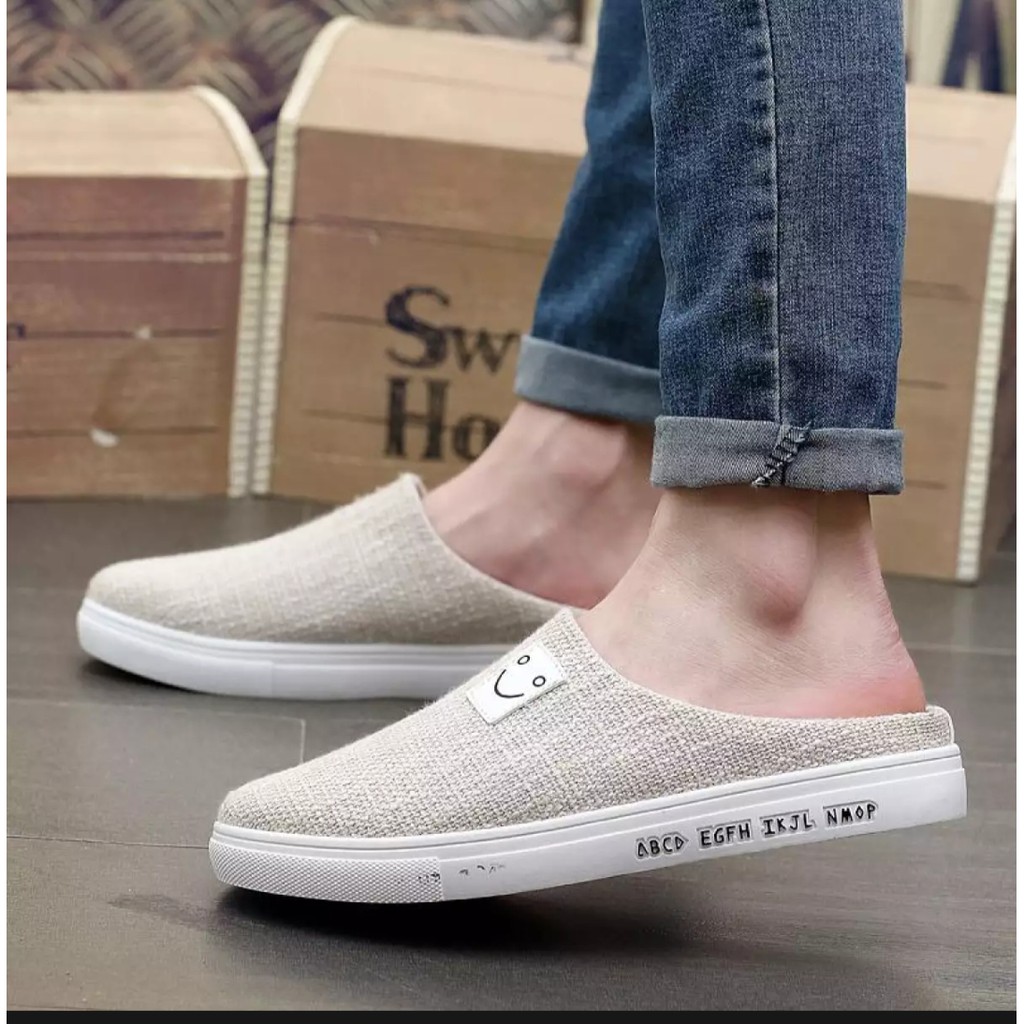 Sepatu Wanita Slip On Marsmellow Slipon Mules Spatu Flat Flatshoes Flatshoe Perempuan Krem Hitam Dan Biru FSH237