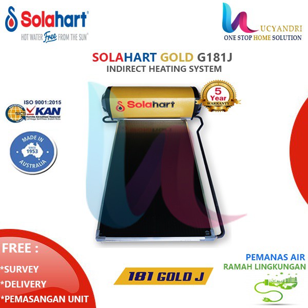 Solahart GOLD Indirect Heating G 181 J | Pemanas Air Matahari