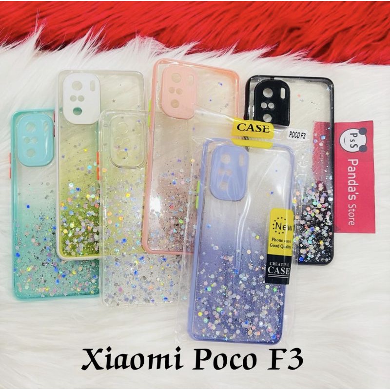 Glitter Case Xiaomi Poco F3 Funny Color Dengan Pelindung Kamera (PsS)