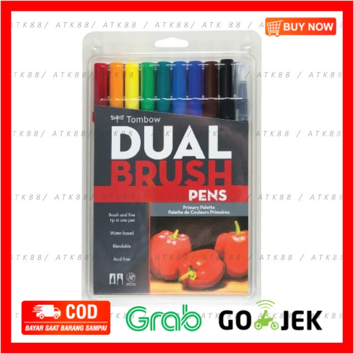 

(BISA COD) Tombow Dual Brush Pen Set 10 - Primary Palette