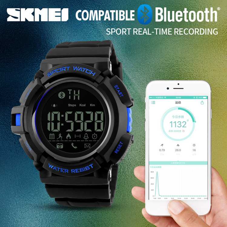 PRODUK ORI SKMEI Jam Tangan Olahraga Smartwatch Bluetooth - DG1245 BL