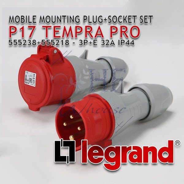 Legrand Set Mobile Mounting + Plug 32A 3P+E 4Pin IP44 (555238+555218)