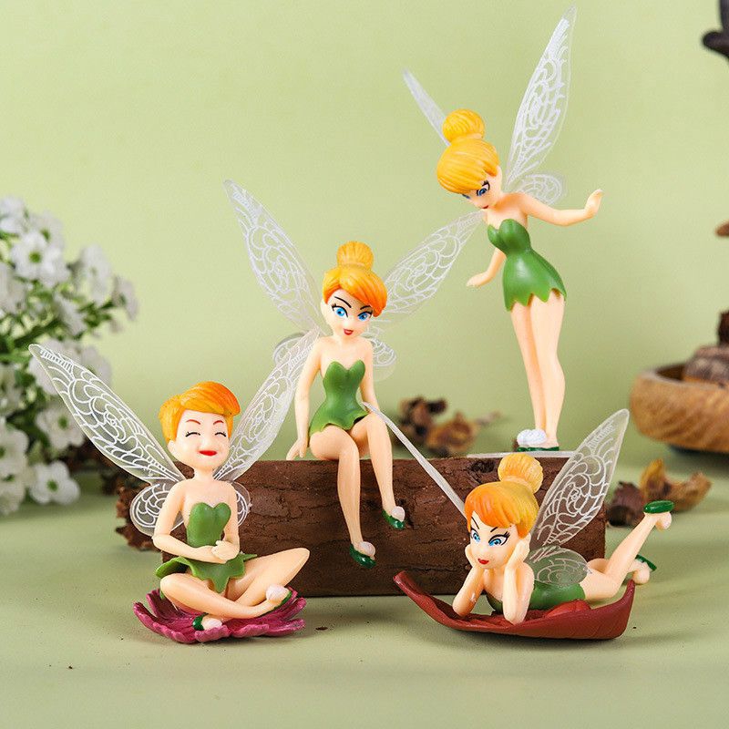 6pcs Flower Fairy Pixie Fly Wing Family Miniature Dollhouse Garden_Decor