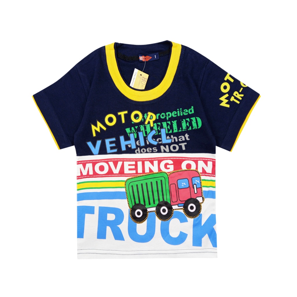 Wakakids Baju Anak Laki Laki Usia 1 - 4 Tahun Setelan Ce;ana Jeans Motif Truck Horton 2127-5