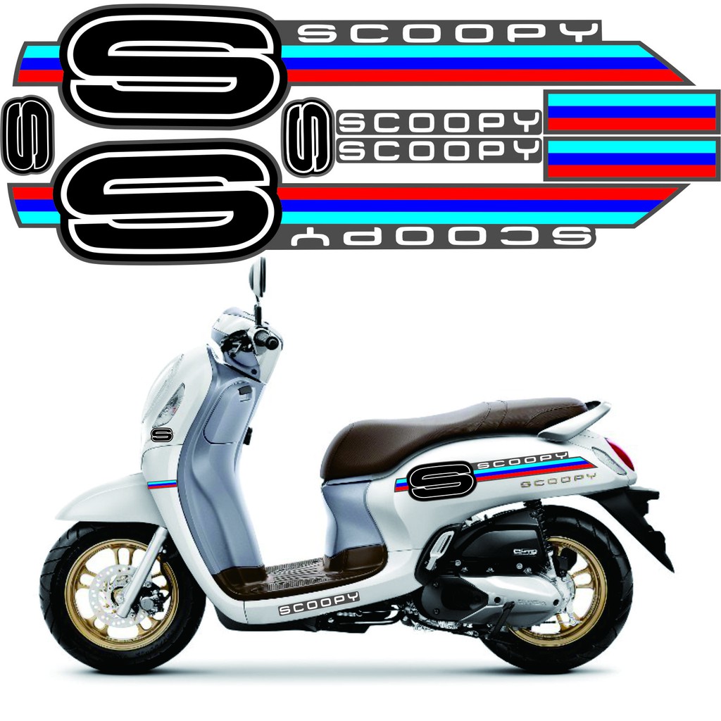 STRIPING MOTOR HONDA ALL NEW SCOOPY 2021 MOTIF GARIS THAILOOK STIKER SCOOPY