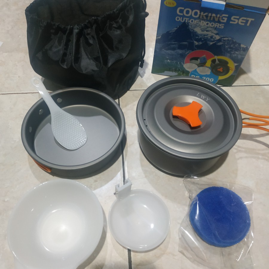 Barangunik2021-Cooking Set Ds 200/Alat Masak Camping Ds 200/Nesting Camping/Ds 200