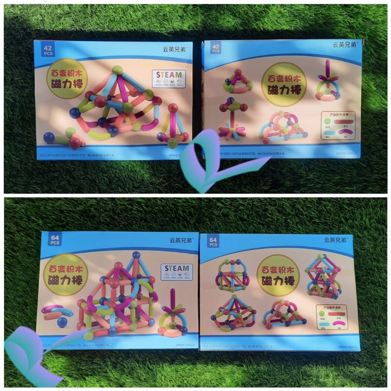 Magnetic Sticks and Ball / Magnetic Building Sticks - Mainan Magnetic Stick