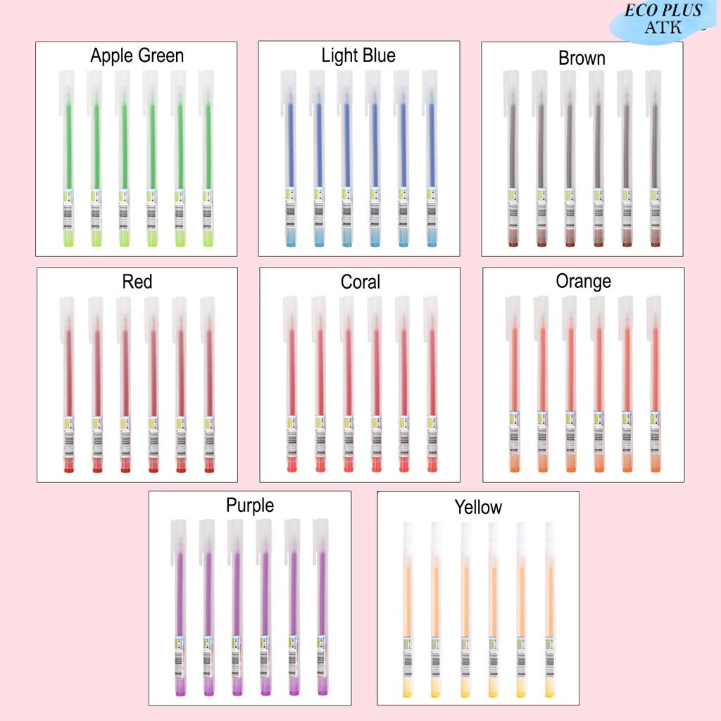 Ballpoint Color 0.5mm Colorful Pastel Cerah Stationery Sekolah Kantor ATK