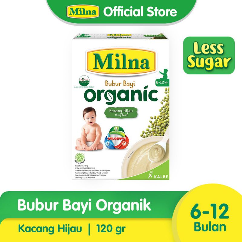 Milna Bubur Bayi Organik 6+ 120gr - Bubur bayi