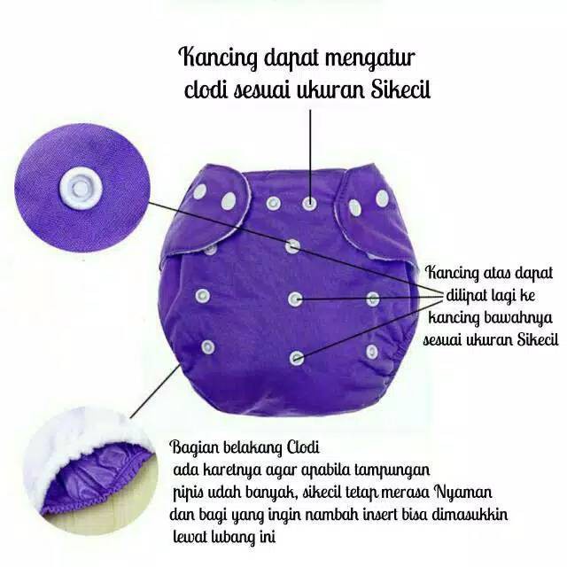 MJS 047 - POPOK BAYI KAIN BERKANCING CLOTH DIAPER CLODI BAYI DAPAT DICUCI &amp; DIPAKAI BERULANG-ULANG