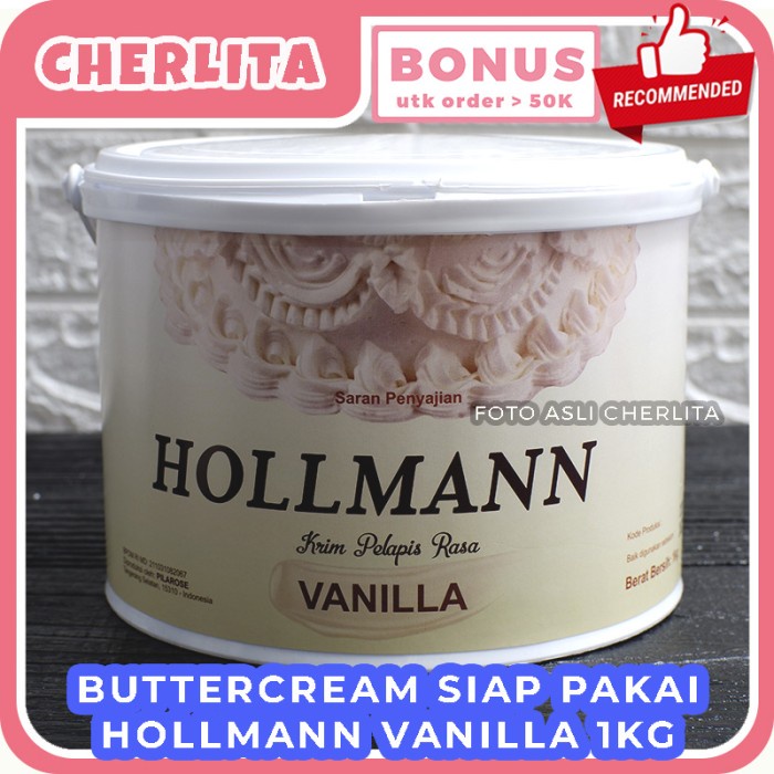 

Hollmann Buttercream Butter cream siap pakai ready to use 1 KG