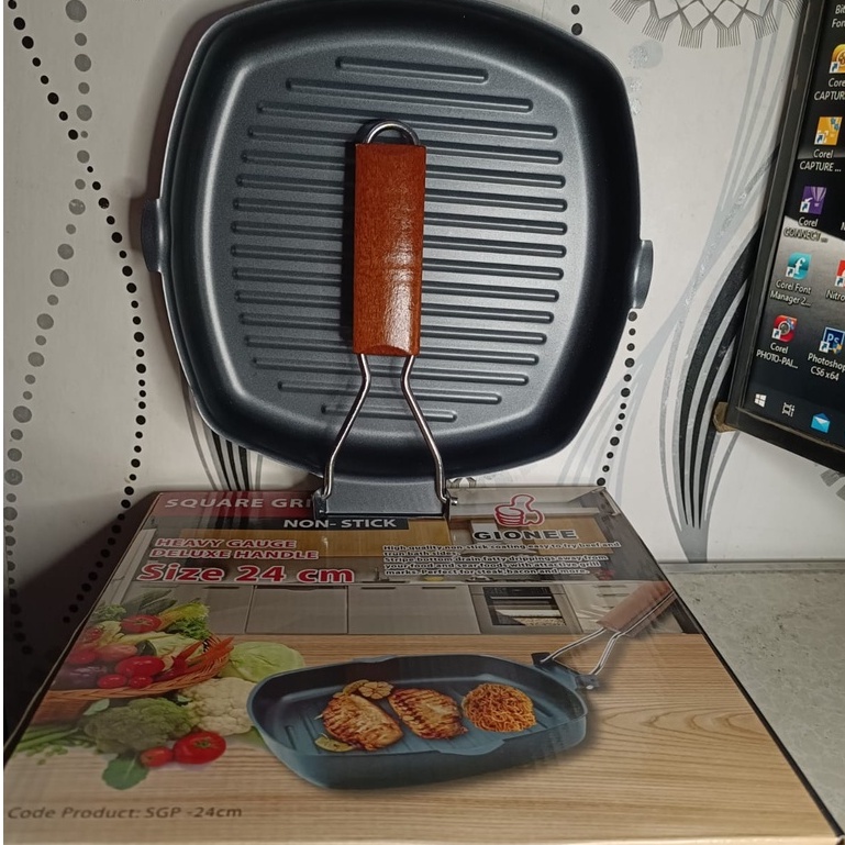 [PROMO COD] SQUARE GRILL PAN UKURAN 20-24-28 CM WAJAN UNTUK PANGGANG ANTI LENGKET