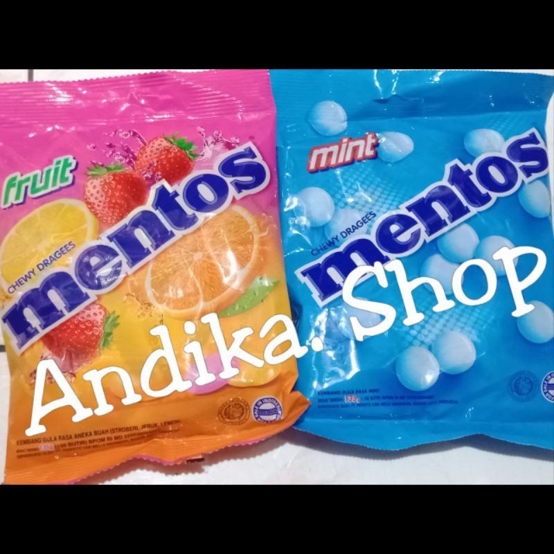 

permen Mentos mint & Mentos buah kemasan 135 gram