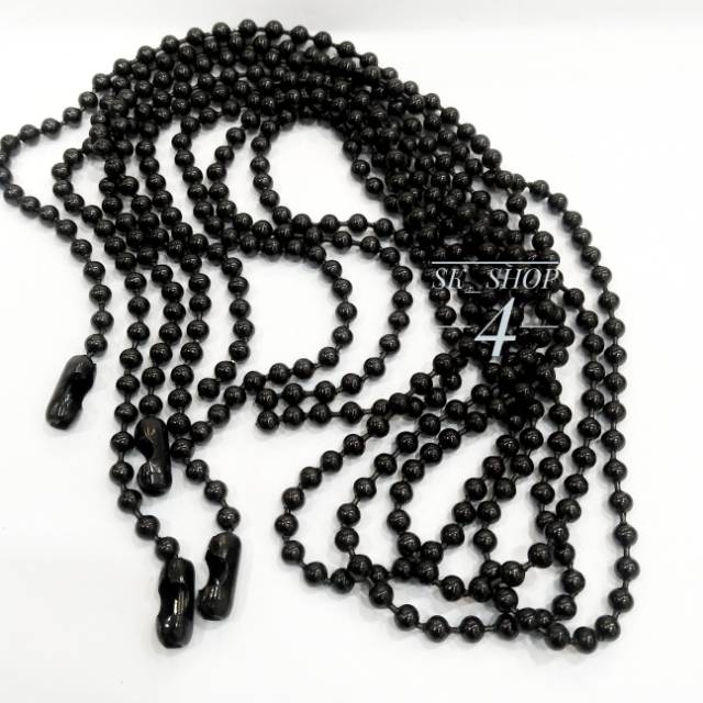 Kalung Bola Biji Lada Titanium Hitam Pria