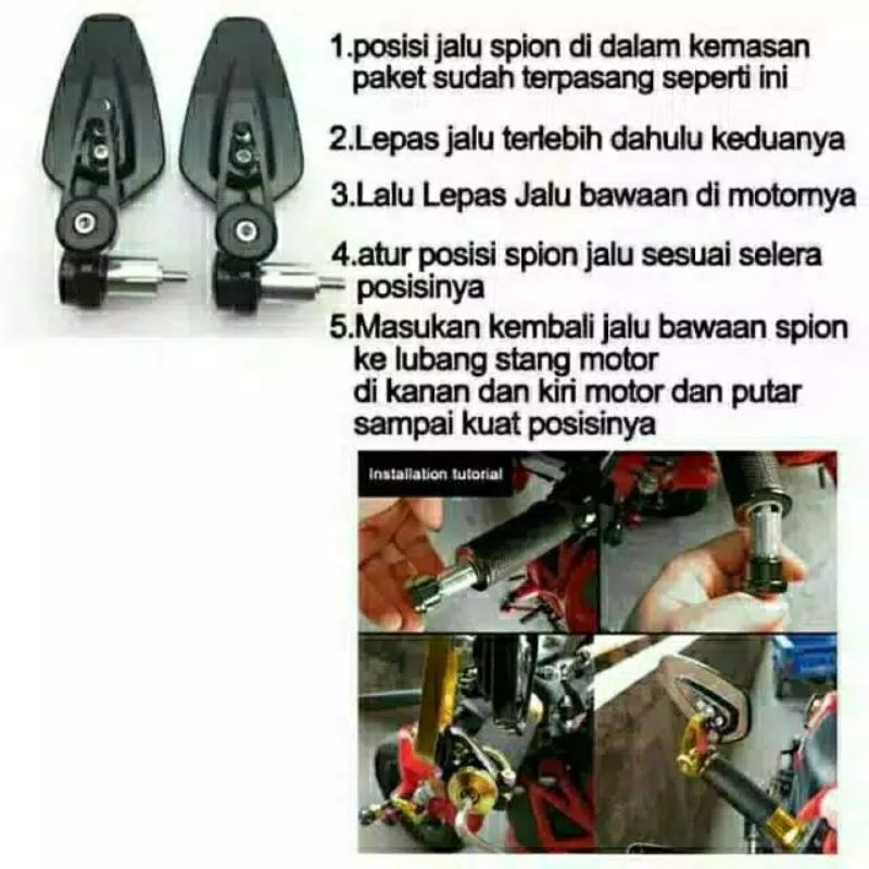 Spion jalu bar and oval universal CBR pcx aerox Nmax GSX mio vario beat