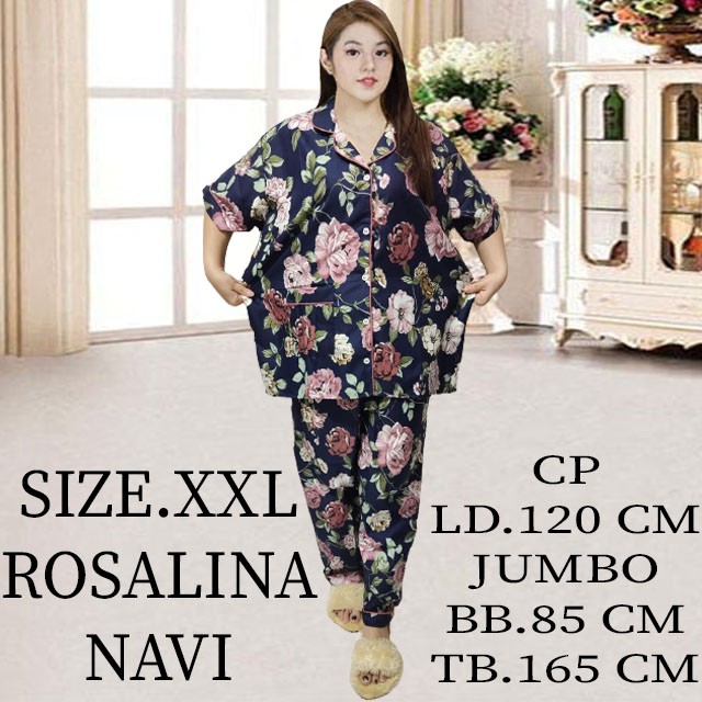 ISANNY PIYAMA SET SIZE XXL BUNGA ROS/BUNGA ROSALINA/READY