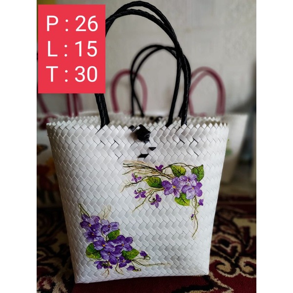 TAS Anyaman motif cantik bahan premium