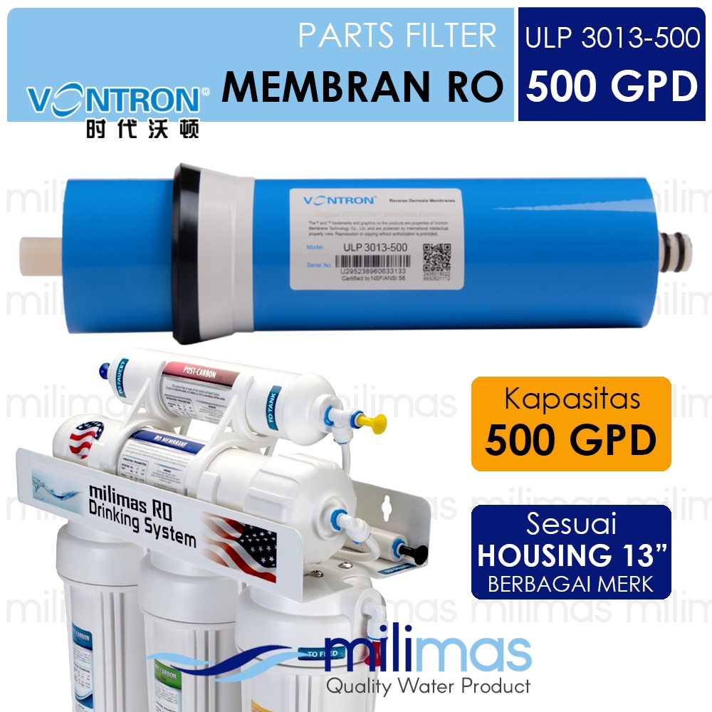 VONTRON - ULP3013-500 - Membran Reverse Osmosis (RO) 500 GPD Uk.13"