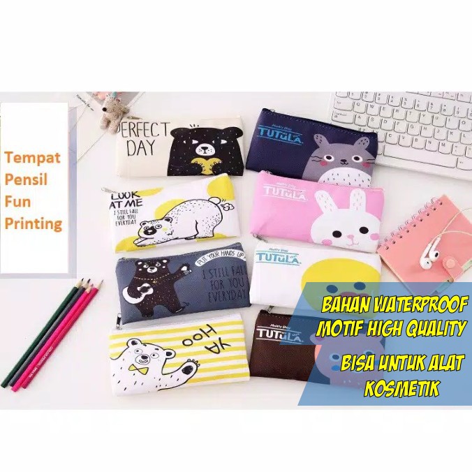 

Tempat Pensil/Tempat Kosmetik - Printed Motif - Waterproof