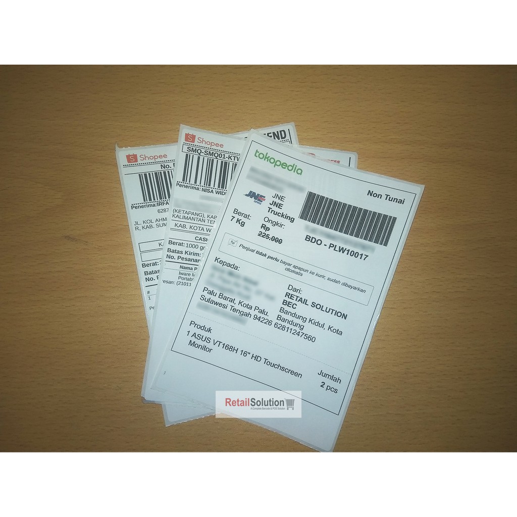 Stiker Label Resi Alamat HVS Vellum - Size A6 100X150 Printer Tinta