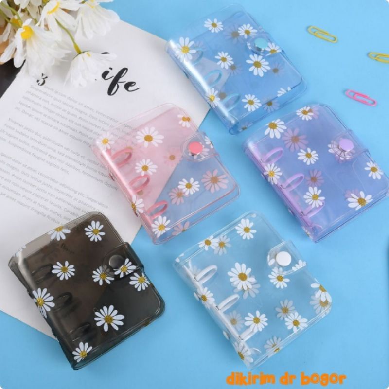 

Binder Mini 3 ring bunga Daisy/mini loose leaf/notebook mini portable