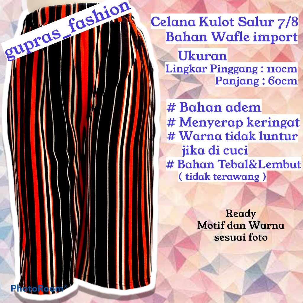 CELANA KULOT SALUR 7/8 , Celana, Kolor, Kulot, Celana Kulot, Celana Santai Wanita