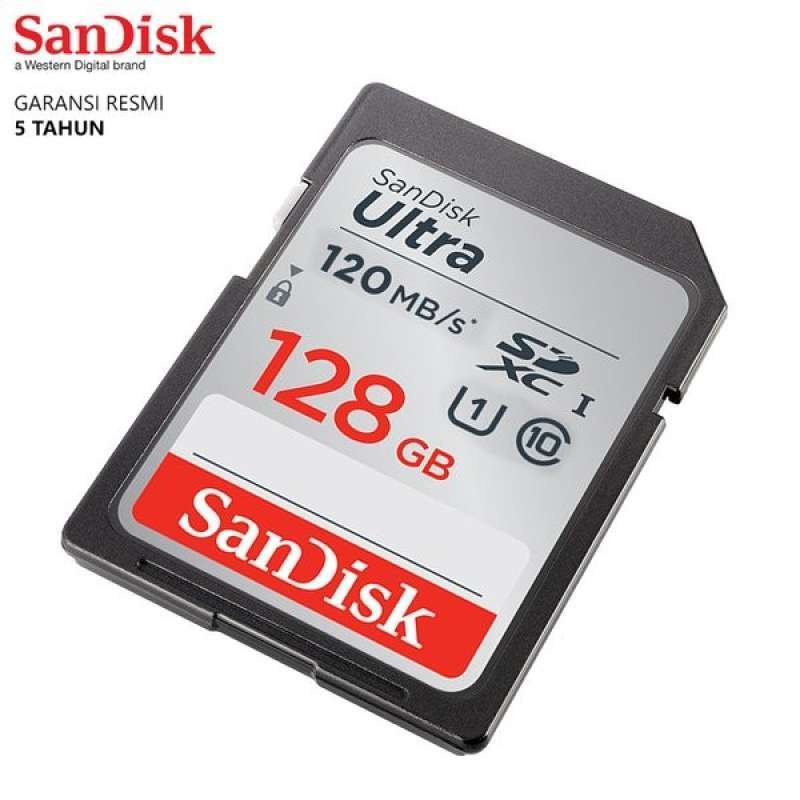 SanDisk SD Card Ultra SDHC 120MBps 128GB UHS-I Card Garansi Resmi