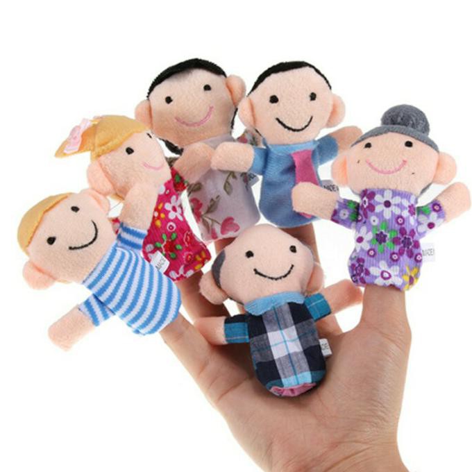Boneka Jari Anak Finger Family 1 Set Isi 6 Pcs / Mainan Boneka Jari