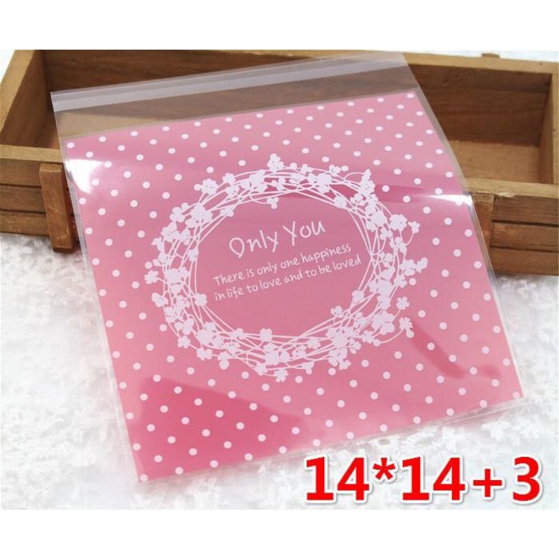Plastik OPP Motif 14x14+3  10pcs |Plastik Donut Kue Cookies Cake
