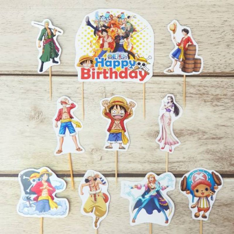 [READY] CAKE TOPPER TERMURAH CAKE TOPPER ONE PIECE | CAKE TOPPER ANIME TERMURAH | ONE PIECE BIRTHDAY