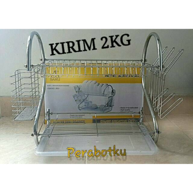 KIRIM 2KG Rak  Piring  2 susun stainless 2 layer stenlis  