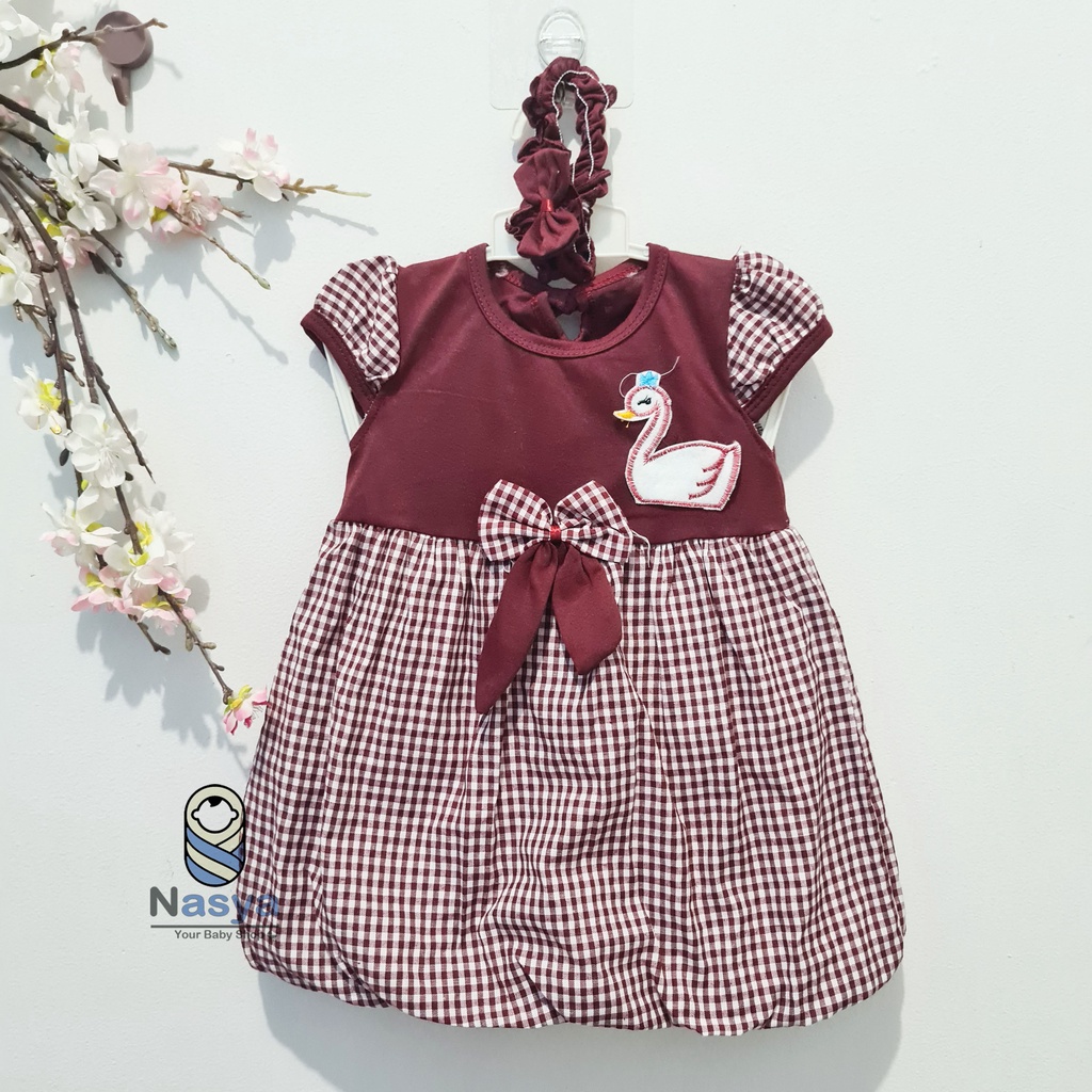 [MM-007] dress baju bayi 0 - 6 bulan motif hewan lucu + bandana murah