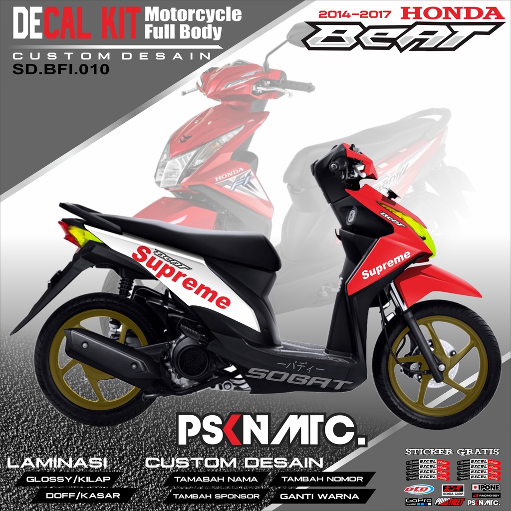 Decal BEAT FI - Dekal Stiker Striping Fullbody Fullblok List Honda BEAT FI 2014 Custom Desain