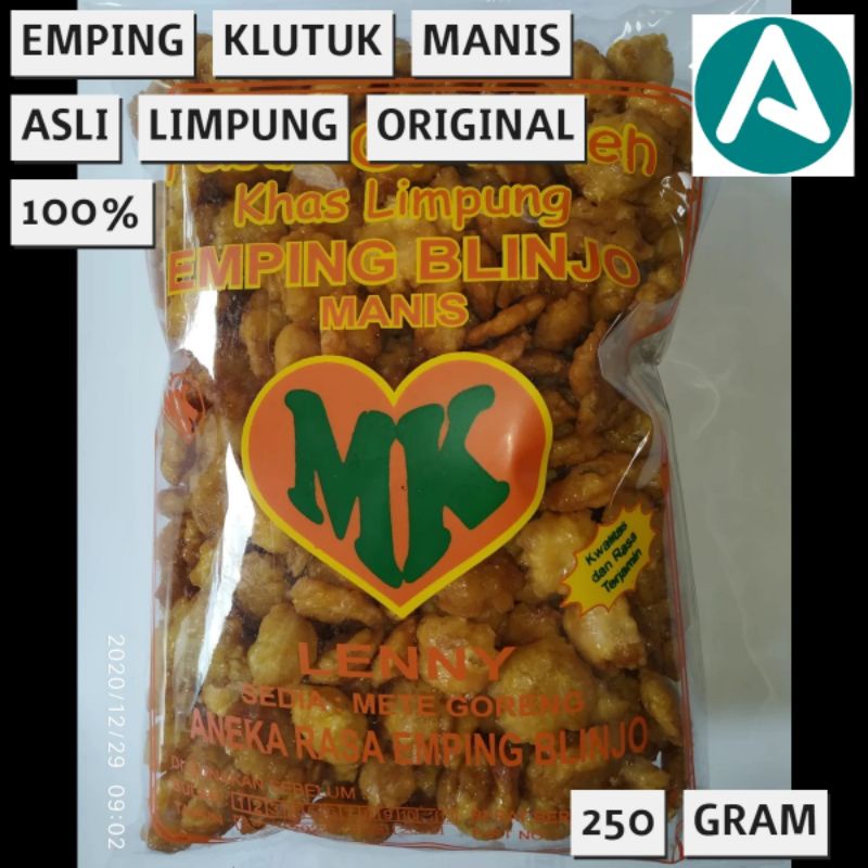 

Emping Kletuk Mlinjo Manis Merk "MK" 250 gram Khas Limpung Batang