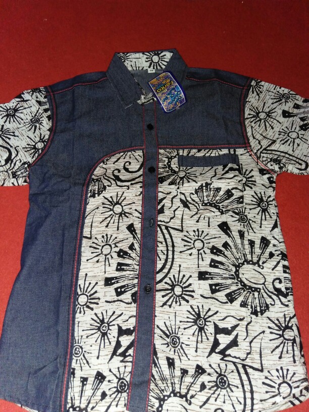 Batik Anak Cowok Kombinasi Jeans Kembaran Anak Ayah