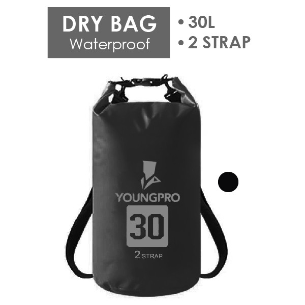 TAS DRYBAG RANSEL ZIPPER 30L 2 STRAPS - TAS ANTI AIR 30L WATERPROOF DRY BAG WITH ZIPPER POCKET