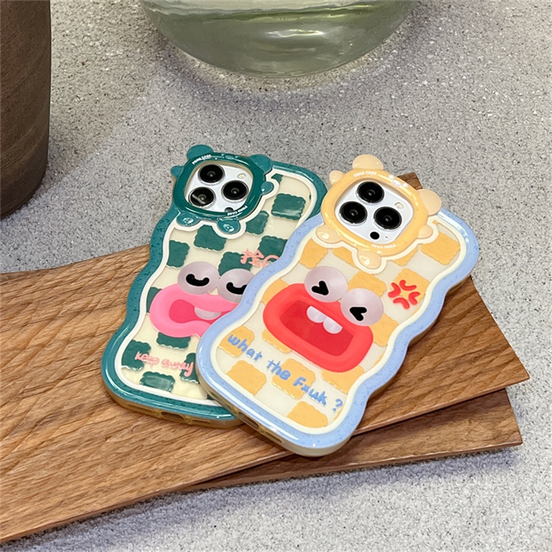 Soft Case Bumper Pelindung Shockproof Motif Kartun Emoji Monster Kecil Untuk iPhone 14 13 12 11 Pro Max X Xr Xs Max 7 8 6 6s Plus SE 2020