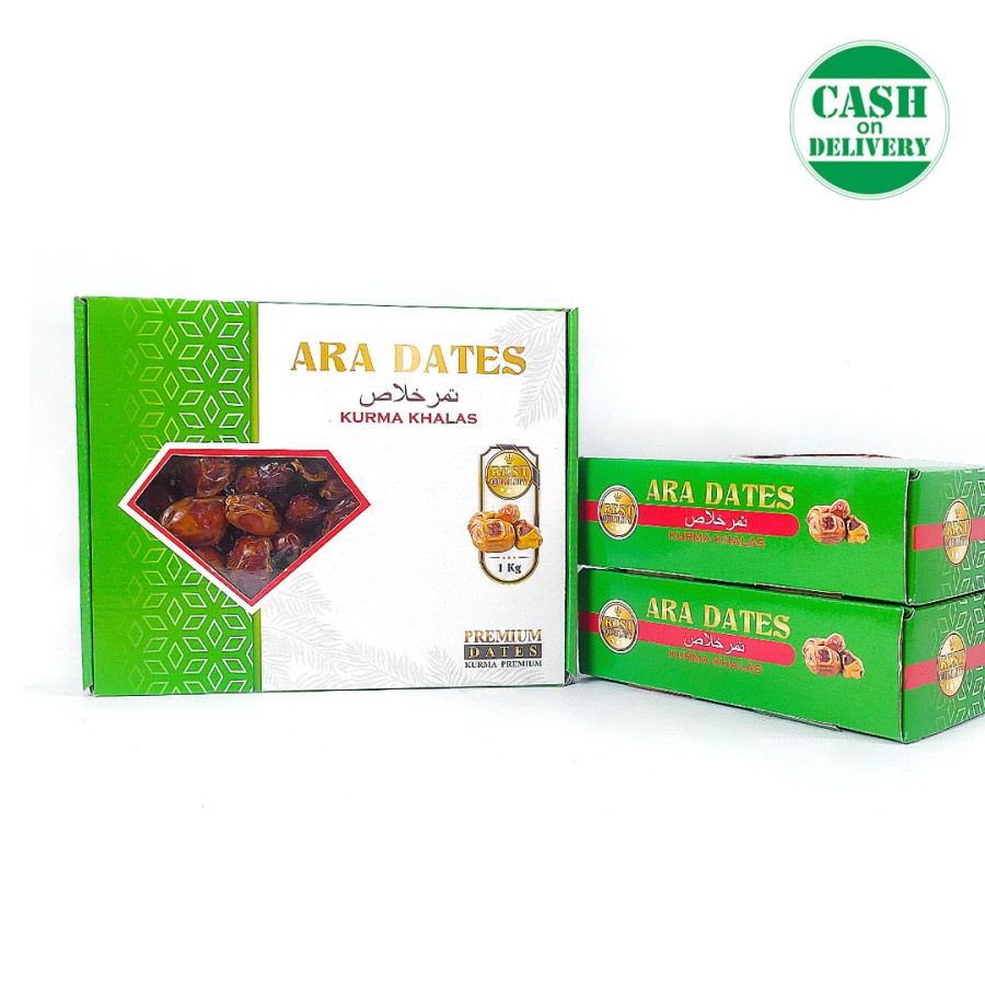 Kurma Khalas 1Kg ARA KEMTAN Premium Kurma Arab Manis Dan Lembut