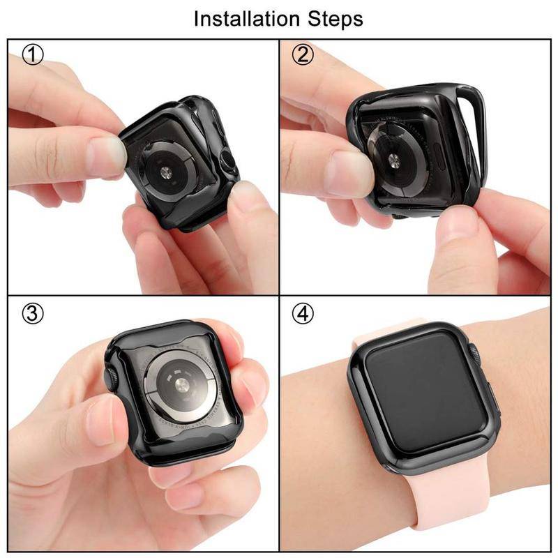 Case Pelindung Layar Apple watch 8 7 45mm 41mm iWatch 6 / 5 / 4 / SE 44mm 40mm 3 42mm / 38mm Bahan TPU Bumper